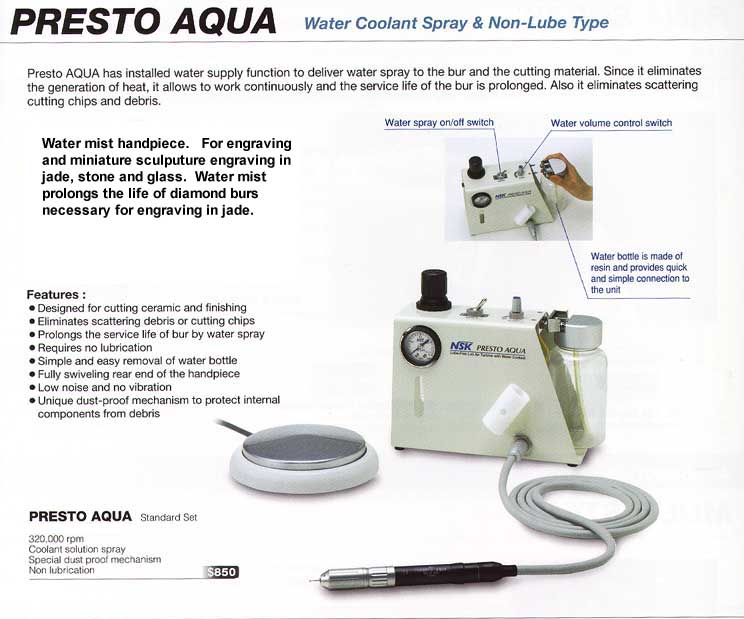 NSK Presto Engraving Kit - Basic Setup - High Speed Engraving, Power  Carving